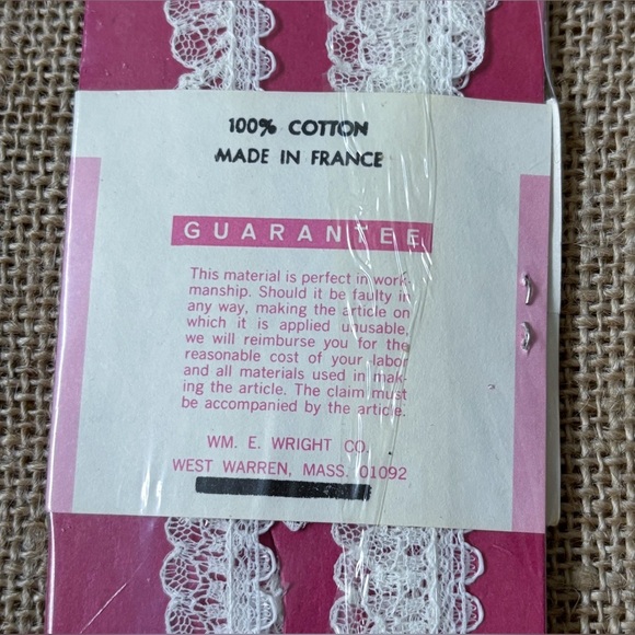 Vintage Lace Ribbon Trim Wash And Wear 2 Yards Crafts France Cottage Fairy Core - Picture 3 of 4